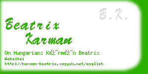 beatrix karman business card